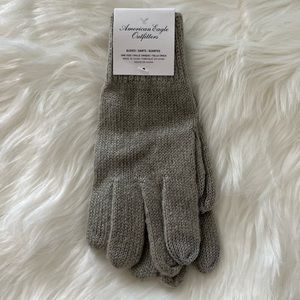 American Eagle Outfitters gray glitter detail gloves